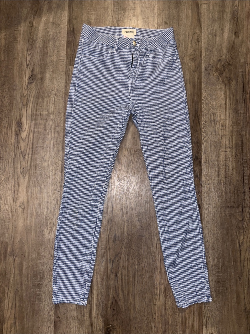 L’AGENCE Checkered Slim High Waisted Pants